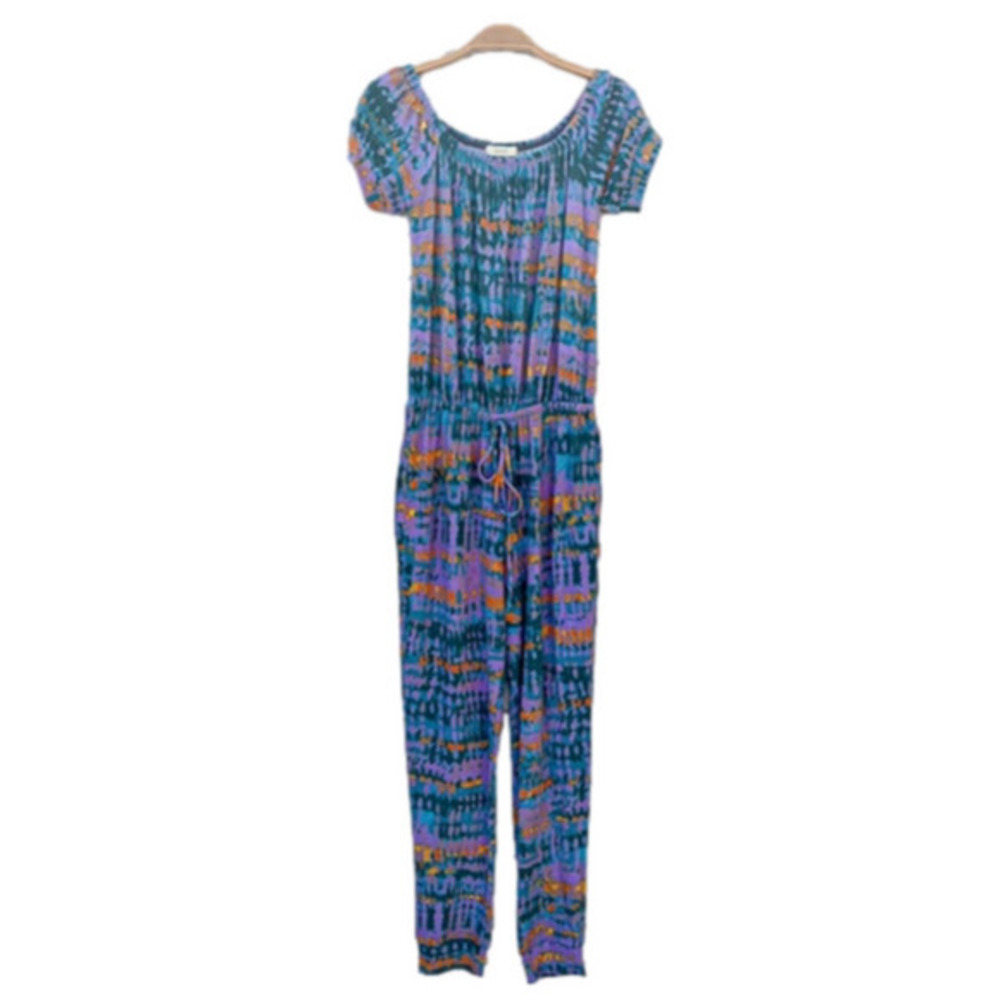 "The Jenna" Blue Purple Tie Dye Jumpsuit